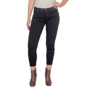 7 For All Mankind The Skinny Black Cotton Mid Waist Skinny Jeans P4303